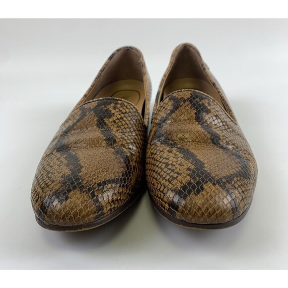 Vionic Willa Loafer Boa Brown Snakeskin Leather Slip On Comfort Flat Womens 6.5 - Picture 4 of 12